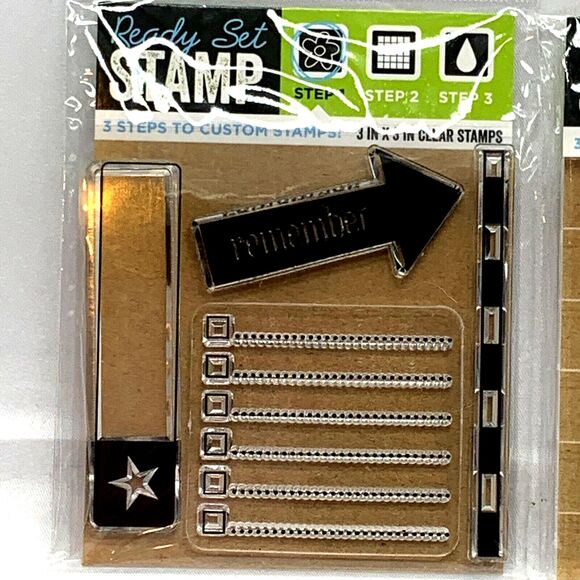 Planner Stamps Bullets Journal Arrow Tags plus Acrylic Block 3x3 Ready Set - Picture 2 of 3